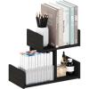 Furinno Hermite Wood Desktop Book and Home Office Supplies Storage Organizer, Bauhaus Oak(Espresso)