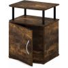 Furinno Jaya End Table, One, Black Wood(Amber Pine/Black)