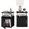 Furinno Jaya End Table, One, Black Wood(Americano/Chrome)