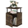 Furinno Jaya End Table, One, Black Wood(Columbia Walnut/Black)