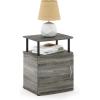 Furinno Jaya End Table, One, Black Wood(French Oak/Black)