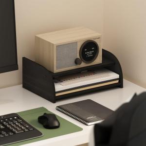 Furinno Hermite Wood Desktop Book and Home Office Supplies Storage Organizer, Bauhaus Oak(Dark Espresso)