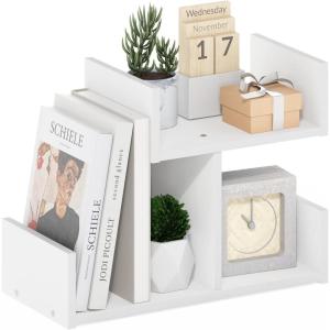 Furinno Hermite Wood Desktop Book and Home Office Supplies Storage Organizer, Bauhaus Oak(White)