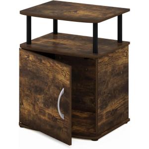 Furinno Jaya End Table, One, Black Wood(Amber Pine/Black)