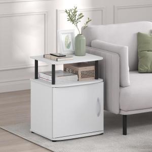 Furinno Jaya End Table, One, Black Wood(White/Black)