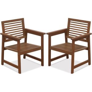 Furinno Tioman Teak Hardwood Outdoor Armchair Armchair w/o Cushion, FG161249R Set of Two