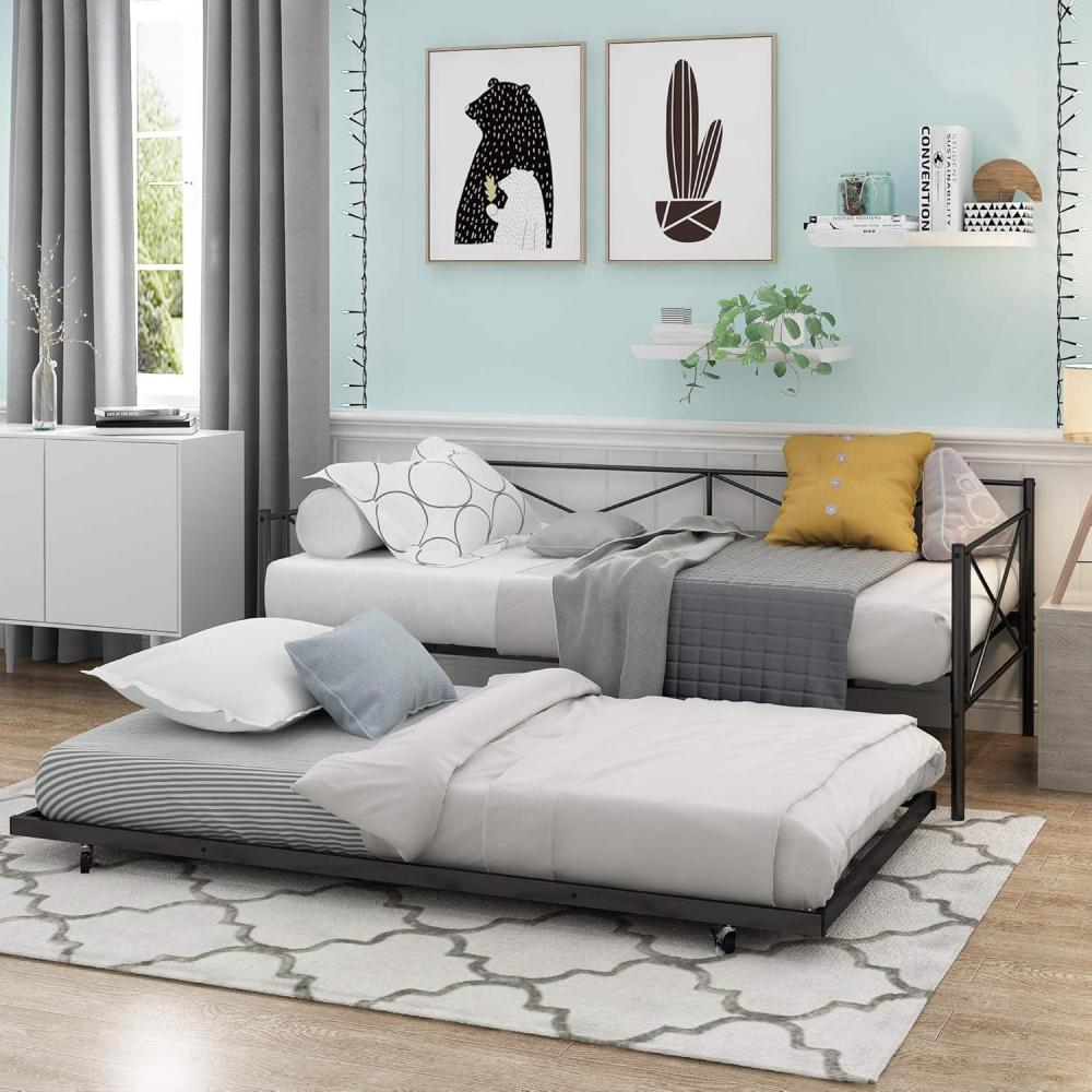 imageFurinno Angeland Carca Metal Daybed Twin WhiteBlack