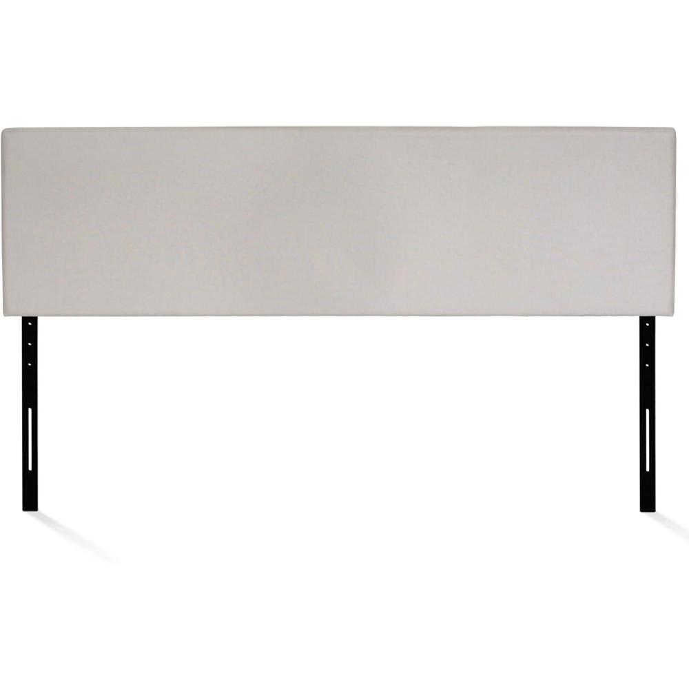 imageFurinno Roanne Headboard King Size Plain Upholstered Wooden Headboard Bed Frame Mount Head Board Easy Assembly for Bedroom Dorm Fog