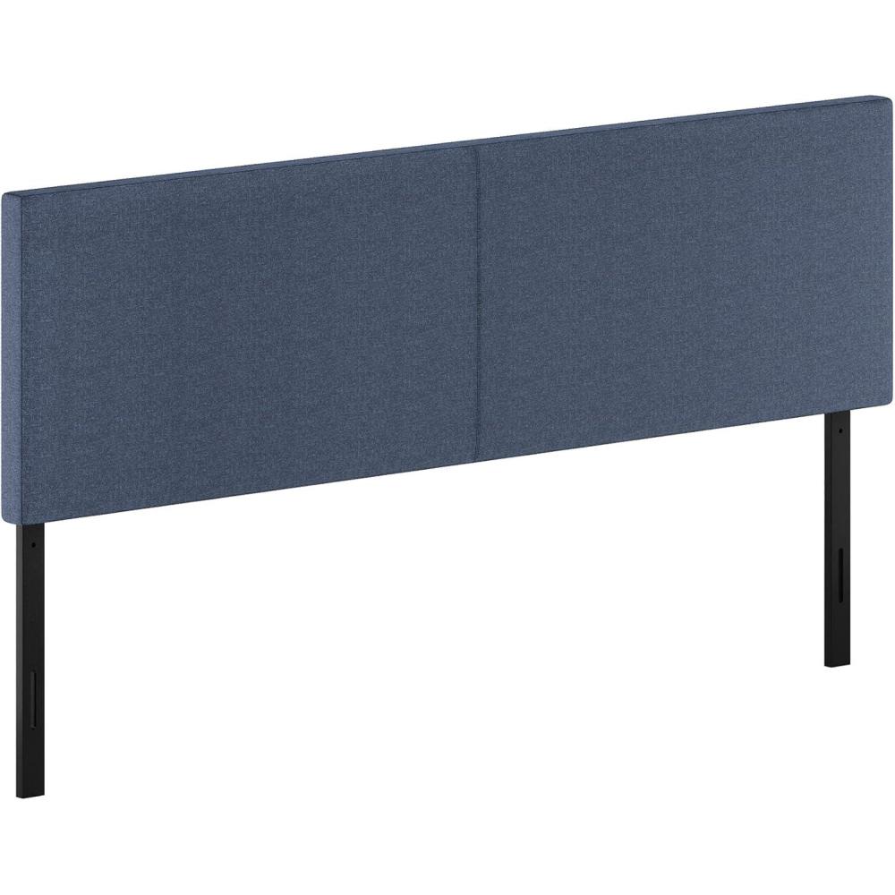 imageFurinno Roanne Headboard King Size Tufted Upholstered Wooden Headboard Bed Frame Mount Head Board Easy Assembly for Bedroom Dorm Blue DenimBlue Denim