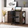 Furinno 15110CWN/DBR JAYA Modern Computer Study Desk, Columbia Walnut/Dark Brown