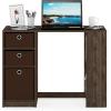 Furinno 15110CWN/DBR JAYA Modern Computer Study Desk, Columbia Walnut/Dark Brown