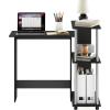 Furinno Abbott Corner Computer Desk with Bookshelf, Espresso/Black(Americano/Chrome)