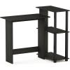 Furinno Abbott Corner Computer Desk with Bookshelf, Espresso/Black(Dark Espresso/Black)