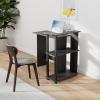 Furinno Abbott Corner Computer Desk with Bookshelf, Espresso/Black(Espresso/Black)