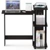 Furinno Abbott Corner Computer Desk with Bookshelf, Espresso/Black(Espresso/Black)
