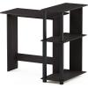 Furinno Abbott Corner Computer Desk with Bookshelf, Espresso/Black(Espresso/Black)