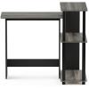 Furinno Abbott Corner Computer Desk with Bookshelf, Espresso/Black(French Oak Grey/Black)