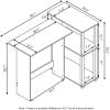 Furinno Abbott Corner Computer Desk with Bookshelf, Espresso/Black(French Oak Grey/Black)