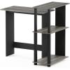 Furinno Abbott Corner Computer Desk with Bookshelf, Espresso/Black(French Oak Grey/Black)