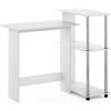 Furinno Abbott Corner Computer Desk with Bookshelf, Espresso/Black(White Oak/Chrome)