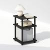 Furinno Claude Mid Century Style Nightstand with Wood Legs, 15.55 (D) x 15.55 (W) x 20.16 (H) inches, Espresso(Black)