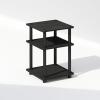 Furinno Claude Mid Century Style Nightstand with Wood Legs, 15.55 (D) x 15.55 (W) x 20.16 (H) inches, Espresso(Black)
