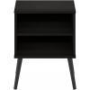 Furinno Claude Mid Century Style Nightstand with Wood Legs, 15.55 (D) x 15.55 (W) x 20.16 (H) inches, Espresso(Espresso)