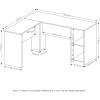 Furinno Indo L-Shaped Computer Desk with Bookshelf, Natural/White(Espresso/White)