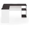 Furinno Indo L-Shaped Computer Desk with Bookshelf, Natural/White(Espresso/White)