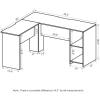 Furinno Indo L-Shaped Computer Desk with Bookshelf, Natural/White(Natural/White)