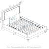Furinno Laval Bed Frame, Full Size Bedframe with Button Double Row Nail Head Headboard, Upholstered Bed with Legs, 12pcs Wooden Slat Support, Easy Assembly, for Bedroom, Dorm, Light Grey