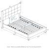 Furinno Laval Bed Frame, Full Size Bedframe with Button Tufted Headboard, Upholstered Bed with Legs, 12pcs Wooden Slat Support, Easy Assembly, for Bedroom, Dorm, Dark Grey