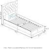 Furinno Laval Bed Frame, King Size Bedframe with Button Tufted Headboard, Upholstered Bed with Legs, 12pcs Wooden Slat Support, Easy Assembly, for Bedroom, Dorm, Light Grey(Light Beige)