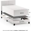 Furinno Laval Bed Frame, King Size Bedframe with Button Tufted Headboard, Upholstered Bed with Legs, 12pcs Wooden Slat Support, Easy Assembly, for Bedroom, Dorm, Light Grey(Plain White)