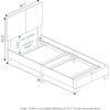 Furinno Laval Bed Frame, King Size Bedframe with Button Tufted Headboard, Upholstered Bed with Legs, 12pcs Wooden Slat Support, Easy Assembly, for Bedroom, Dorm, Light Grey(Plain White)