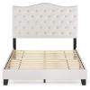 Furinno Lille Button Tufted Bed Frame, Twin, Beige(Button Tufted  Ful)