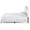 Furinno Lille Button Tufted Bed Frame, Twin, Beige(Curve  King)