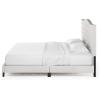 Furinno Lille Button Tufted Bed Frame, Twin, Beige(King)