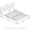 Furinno Lille Button Tufted Bed Frame, Twin, Beige(King)