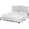 Furinno Lille Button Tufted Bed Frame, Twin, Beige(King)
