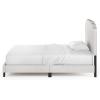 Furinno Lille Button Tufted Bed Frame, Twin, Beige(Nailhead Trim  Full)