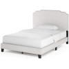 Furinno Lille Button Tufted Bed Frame, Twin, Beige(Nailhead Trim  Full)