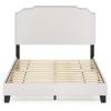 Furinno Lille Button Tufted Bed Frame, Twin, Beige(Nailhead Trim  Full)