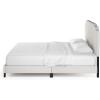 Furinno Lille Button Tufted Bed Frame, Twin, Beige(Nailhead Trim  King)
