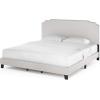 Furinno Lille Button Tufted Bed Frame, Twin, Beige(Nailhead Trim  King)