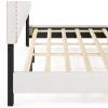Furinno Lille Button Tufted Bed Frame, Twin, Beige(Nailhead Trim  King)