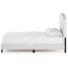 Furinno Lille Button Tufted Bed Frame, Twin, Beige(Nailhead Trim  Twin)