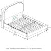 Furinno Nadia Bed Frame, Queen Size Bedframe with Nailhead Trim Headboard, Bed with Legs, 12pcs Wooden Slat Support, Easy Assembly, for Bedroom, Dorm, Beige