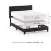 Furinno PESSAC Bed Frame, Full Size Bedframe with PU Leather Upholstery Headboard, Bed with Legs, Wooden Slat Support, Easy Assembly, for Bedroom, Dorm, Plain Black