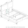 Furinno PESSAC Bed Frame, Queen Size Bedframe with PU Leather Upholstery Headboard, Bed with Legs, Wooden Slat Support, Easy Assembly, for Bedroom, Dorm, Plain Black